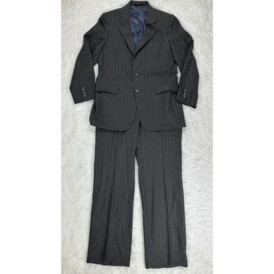 Christian Dior Monsieur Gray Pinstripe 100% Virgin Wool 2 Piece Suit Menswear - Image 1 of 4