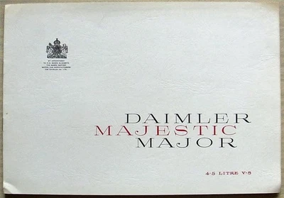 DAIMLER MAJESTIC MAJOR 4.5 LITRE V8 LF Car Sales Brochure c1961-62 - Image 1 of 4