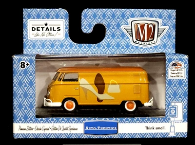 M2 Machines 60 1960 VW Volkswagen Delivery Van Bus Auto-Thentics VW06 18-76 Yell - Image 1 of 2