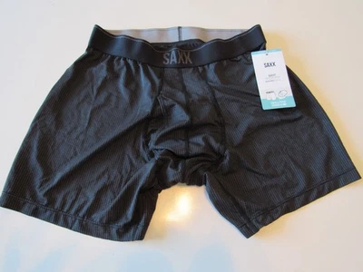 Calzoncillo boxer de malla de secado rápido Saxx Quest para hombre negro gris lunares pequeño nuevo con etiquetas Foto 1 de 4