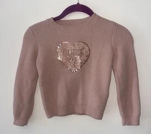 Guess Pouf Pink Girls Sweater Size 5 - Picture 1 of 9