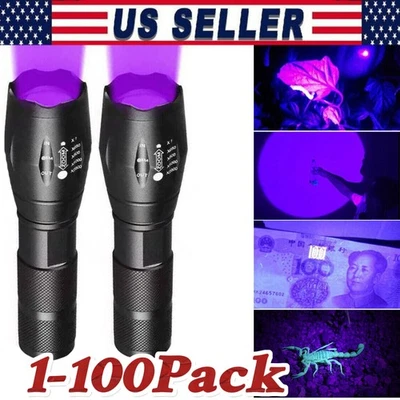 UV Flashlight Black Light Super Bright 120000lm Torch Ultra Violet Lamp LED  - Image 1 of 4