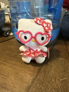 Hello Kitty Plush With Heart Dress And Glasses NEW WITH TAGS - Picture 1 of 1