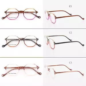 47mm Men Women Vintage Polygon Eyeglass Frames Full Rim Spectacles Glasses Retro - Foto 1 di 19