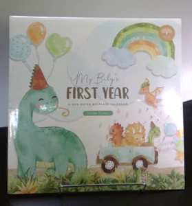 My Baby’s FIRST YEAR non-dated Keepsake Calendar w/stickers -Dinosaur NEW SEALED - Imagen 1 de 2