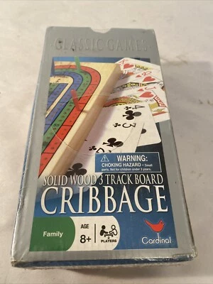 Sealed Cribbage Board Game Solid Wood 3 Track Board With Cards Family Game - Image 1 of 4