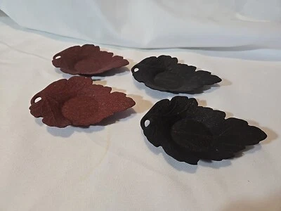 NWT Set Four Made in Japan Cast Iron Oak Leaf Tea Light Candle Holder Coasters - Image 1 of 4