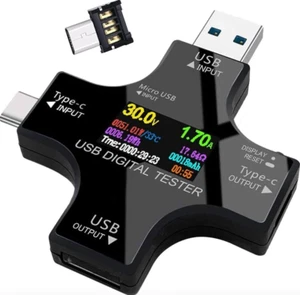 USB Tester DC Type-C PD Digital Voltmeter Amper Voltage Current MonitorBluetooth - Foto 1 di 2