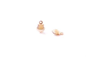 Wholesale Seashell Gold Charm - 16k Gold Plated over Brass Sea Shell Beach Ocean - Bild 1 von 3