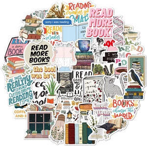 50Pcs Book Stickers for Kindle, Bookish Reading Stickers for Laptop, Booktok Sti - Picture 1 of 7