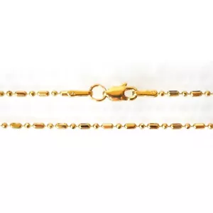 14k Solid Yellow Gold Bead-Bar Chain Anklet 1.5 mm 9.5 inches 2.1 Grams BB-15-61 - Picture 1 of 1