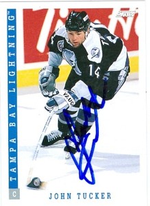 John Tucker autographed Hockey Card (Tampa Bay Lightning) 1993 Score #354