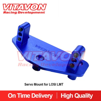 Vitavon LMT CNC Alu#7075 Servo Mount for LOSI LMT Grave Digger 1/10 Blue - Image 1 of 4