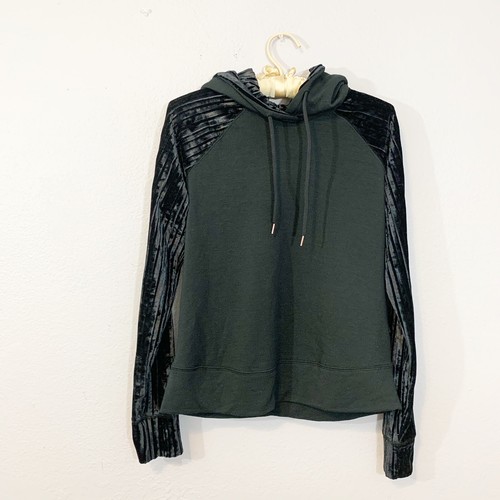 VETEMENTS Felpa con cappuccio CALIA donna EFFORTLESS VELVET caviale taglia XS maniche e cappuccio in velluto