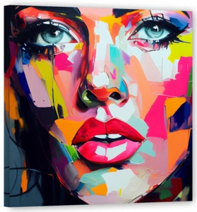 Julia Pop Face arte abstracto imagen contemporánea 100x100 excelente arte actual moderno FC1 - Imagen 1 de 6