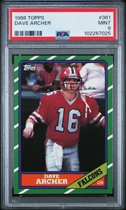 1986 TOPPS #361 DAVE ARCHER PSA 9 MINT ROOKIE RC POP 16 ONLY 10 HIGHER FALCONS - Bild 1 von 2