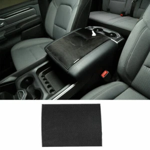 Carbon Fiber Armrest Box Panel Pad Cover Decor Trim for Dodge Ram 1500 2018-2022 - Picture 1 of 9