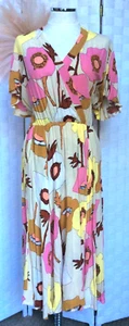 NWOT Anthropologie Made In BALI Floral Bel Kazan Faux Wrap Dress Size Large L - Picture 1 of 15