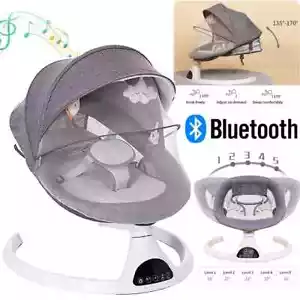Elektrisch Babyschaukel Schaukelwippe Wippe Musik Schaukelstuhl mit Fernbedienu - Bild 1 von 13