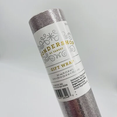 Lote de 3 rollos de papel de envolver de regalo brillante plateado Wondershop nuevo Foto 1 de 2