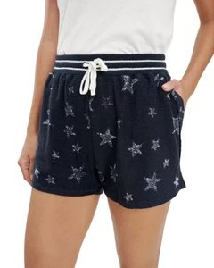 Splendid Women's Heritage Star Print Drawstring Shorts w/Pockets Sz M Dark Navy - Picture 1 of 10