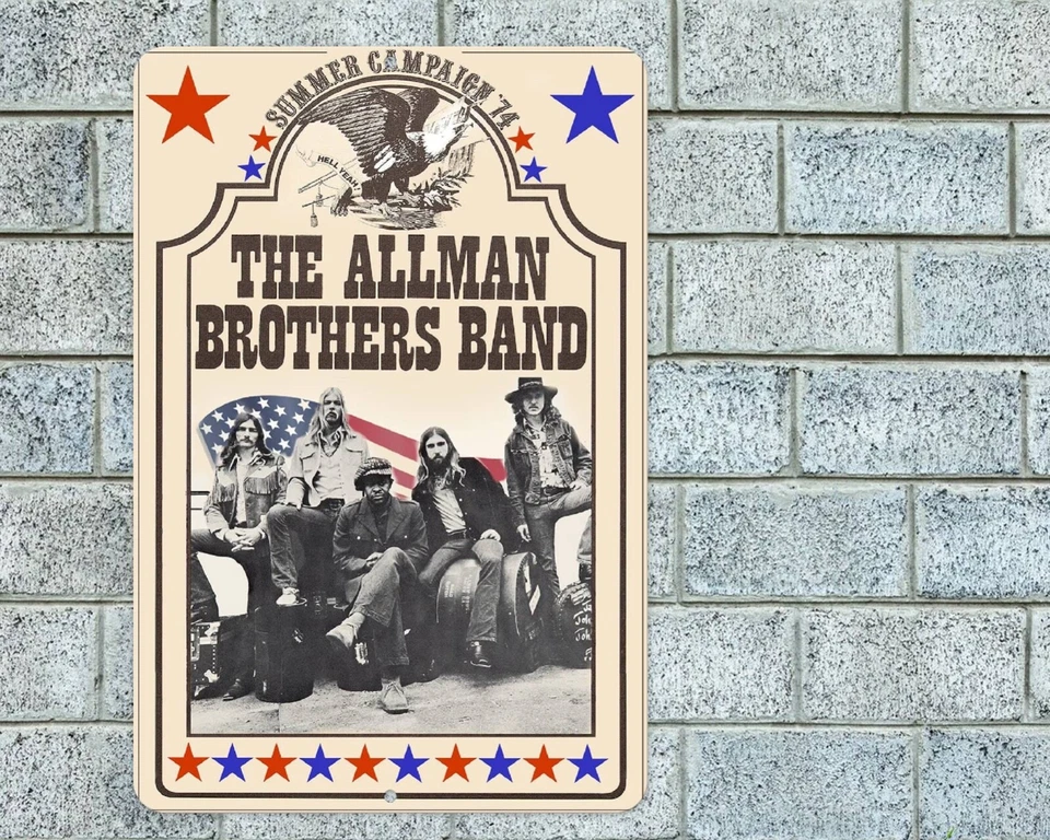 The Allman Brothers Band Concert Sign Aluminum Metal 8"x12" Garage Man Cave - Image 1 of 1