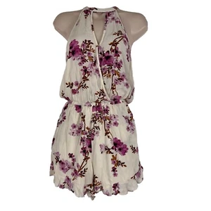 American Eagle Romper Women's XS Sleeveless V Neck Keyhole w/ Shorts Floral - Picture 1 of 12