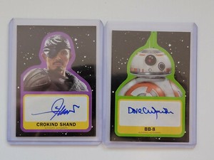 (2) x 2017 STAR WARS JOURNEY TO THE LAST JEDI AUTO CROKIND SHAND & BB8 🔥💥