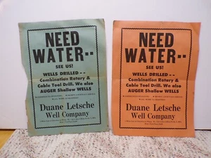 Need Water See Us Brunnen gebohrt Werbeplakate Duane Letsche Cherokee Iowa - Bild 1 von 2