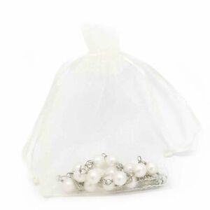 100 pcs Sheer Organza Drawstring Gift Bags, Jewelry, Wedding, Party Favor Pouch