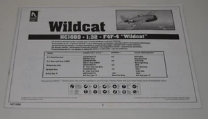 HOBBYCRAFT F4F-4 WILDCAT HC1689 ⭐PIEZAS⭐ FOLLETO DE INSTRUCCIONES 1/32 - Imagen 1 de 2