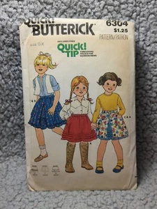 Vintage Butterick 6304 EASY Childs Skirt size 6X Uncut Factory Folded - Picture 1 of 4