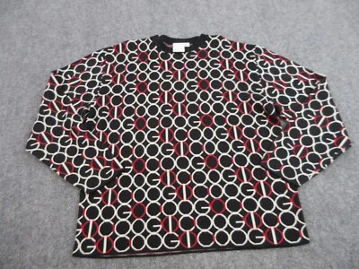 Coogi Sweater Mens Extra Large Red All Over Print Abstract Knit Biggie Hip Hop - Image 1 of 4