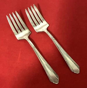 Pair of WILSHIRE SILVERPLATE Salad Forks Vintage 1933 Art Deco - Picture 1 of 5