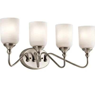 Kichler Traditional Lilah 4 Light 45553AP Bathroom Vanity Antique Pewter Silver - Image 1 of 4