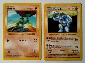 2 RARE 1999 POKEMON SHADOWLESS BASE SET CARDS #52/102 MACHOP & #34/102 MACHOKE - Bild 1 von 5