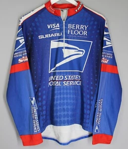 VINTAGE BERRY FLOOR USPS CYCLING WINTER FULL ZIPPER SHIRT NIKE SIZE MENS - Picture 1 of 7