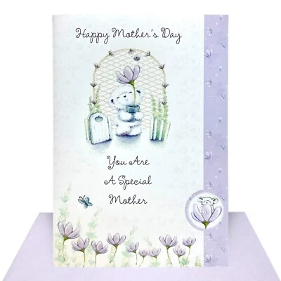 Tarjeta del Día de la Madre Sentida PARA MADRE Oso Púrpura por Millbrook Studio + Sobre Foto 1 de 4