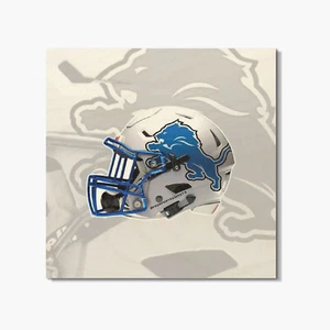 Detroit Lions NFL White Helmet Square Coaster - Picture 1 of 3
