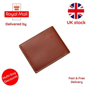 BROWN Clemence PU Leather Wallets Men Coin Bag Small Money Purses Dollar Slim - Picture 1 of 7