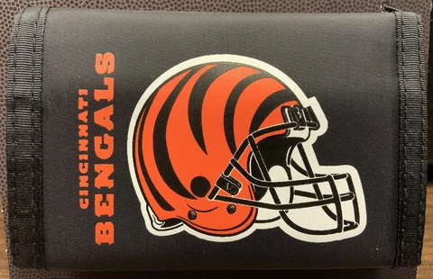 CINCINNATI BENGALS OFFICIAL TEAM LOGO NYLON TRIFOLD WALLET NEW RICO INDUSTRIES Cover