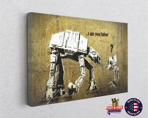 Space Wars I am Your Father Graffiti Banksy Canvas Décor Art Print Room Wall - Picture 1 of 7