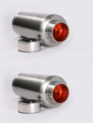 Botella de agua de acero inoxidable interior cobre exterior acero 1000 ml - Juego de 2 Foto 1 de 3