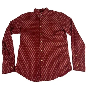 American Eagle AEO Ikat Print Button Up Shirt Men's Sz XS Red Seriously Soft - Picture 1 of 6