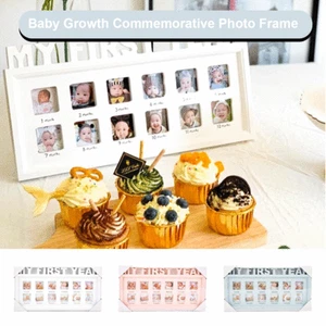 12 Months Picture Newborn Baby My First Year Photo Frame Girls Boys - Picture 1 of 16