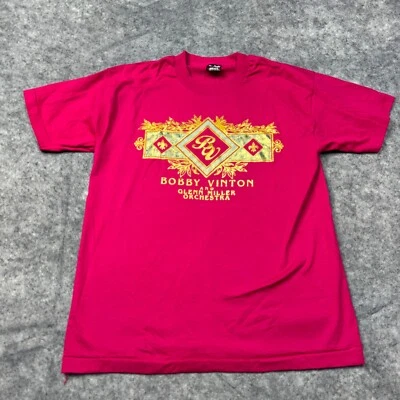 Camiseta Vintage Adulto L Ouro Rosa Bobby Vinton Glenn Miller Ponto Único Antiga EUA - Imagem 1 de 4
