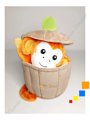 Doudou Plat/Marionnette Jacky Singe Orange Cache Cache Noix De Coco Marron Kaloo - Image 1 of 4