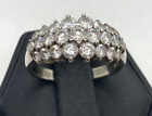 Vintage DQ KR Diamonique Round CZ Cathedral Ring Size 9 Sterling 925 Silver 5g