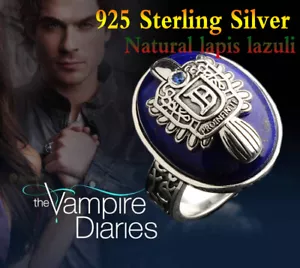 Vampire Diaries Damon 925 Sterlingsilber Ring Salvatore Crest Lapis Lazuil - Bild 1 von 4
