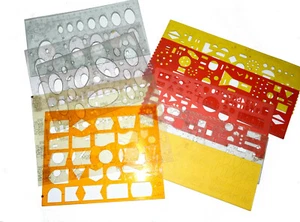 10 Stück Vintage sowjetische Zeichnungsschablonen Set Muster zum Zeichnen Handwerk UdSSR - Bild 1 von 2